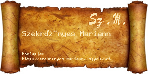 Szekrényes Mariann névjegykártya