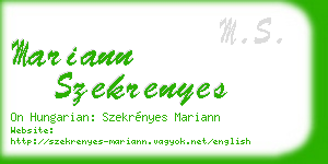 mariann szekrenyes business card